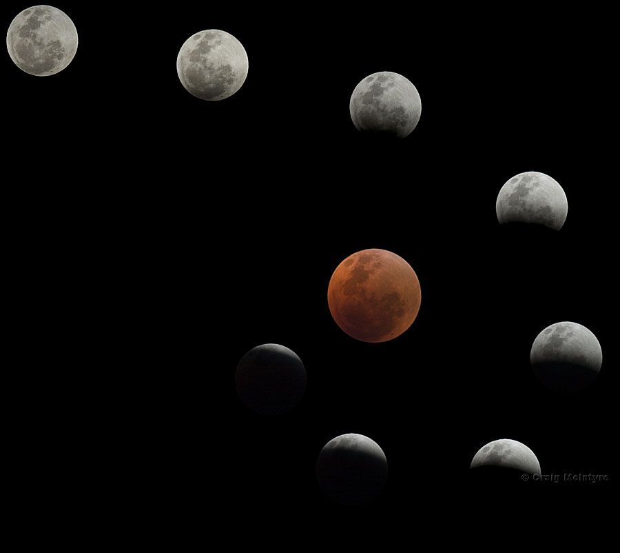 The ingress phases of the total lunar eclipse